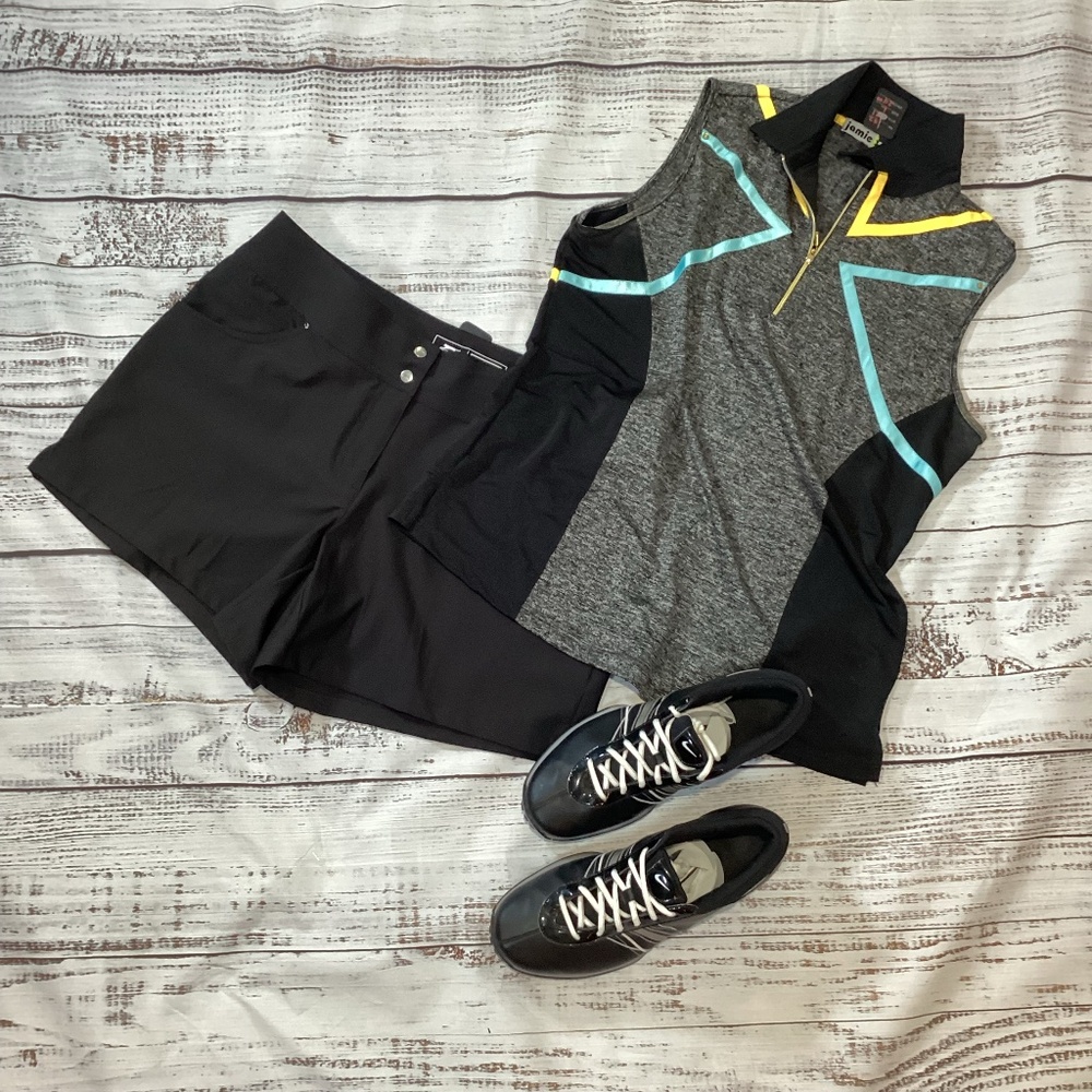 721. Jamie Sadock Sleeveless Zip Golf Polo | Size L EUC